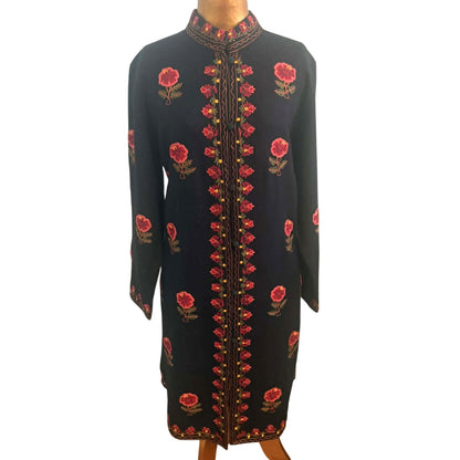 Take Two Embroidered Floral Duster Jacket ~ Size L