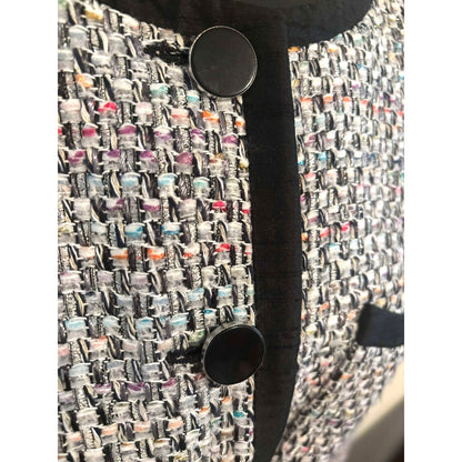 Armani Collezioni Single-Breasted Multicolor Tweed Jacket US 10 IT 46