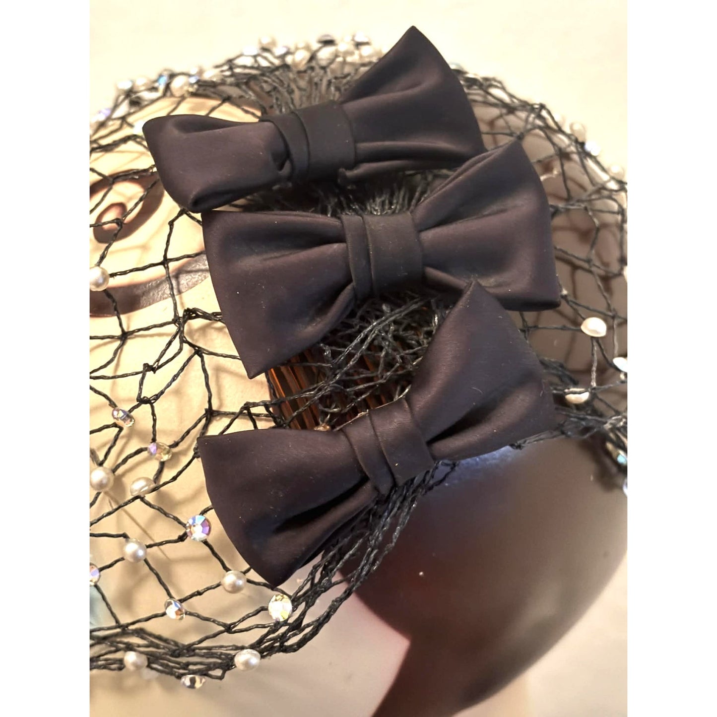 Vintage 1950s-60s Beaded Snood Hair Fascinator