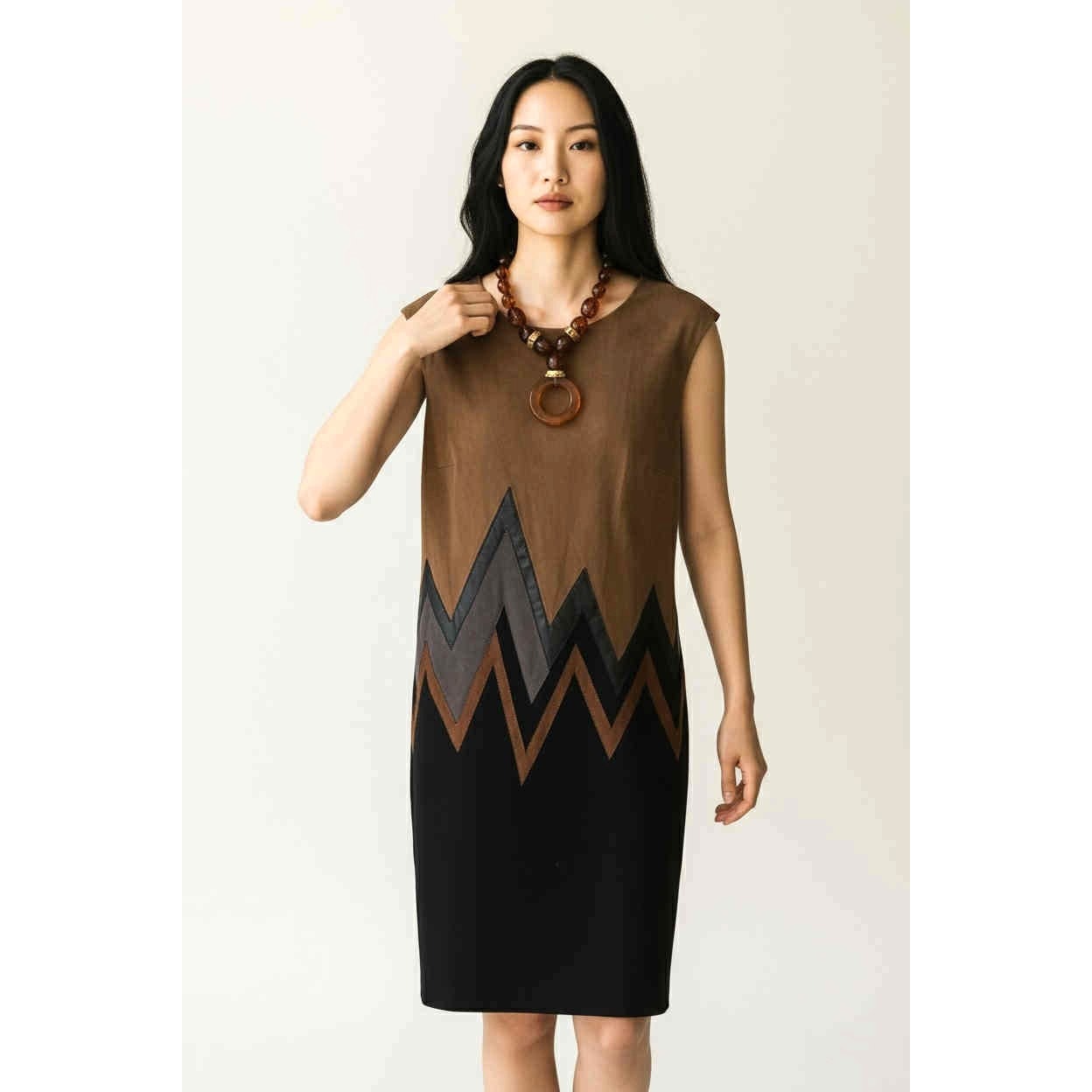 Joseph Ribkoff Faux Suede Chevron Sheath Dress – NWT – Size 8