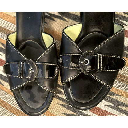 Cole Haan Black Leather Slide Heels – Size 9