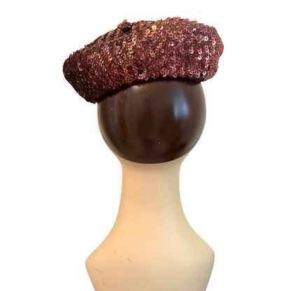 Vintage 1940s Sequin Beret by Raphael Weill White House San Francisco