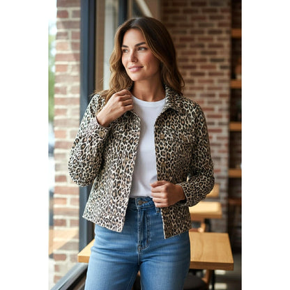 Tommy Bahama Leopard Print Utility Jacket ~ Size M