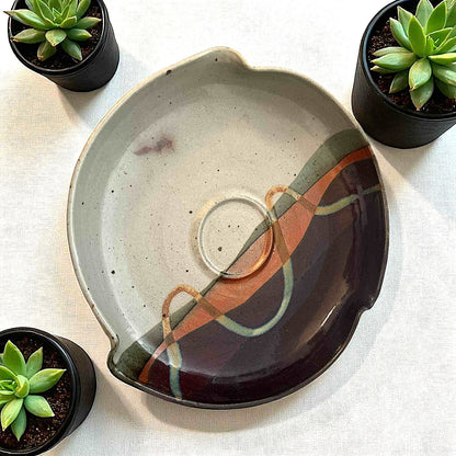 ONLY ONE!!! Vintage Hanselmann Signed Stoneware Serving Platter