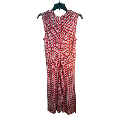 Tory Burch Red Daisy Print Midi Dress XS