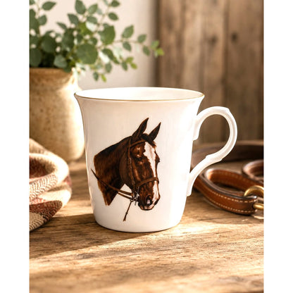 Crown Trent Vintage Fine Bone China Equestrian Horse Mug England