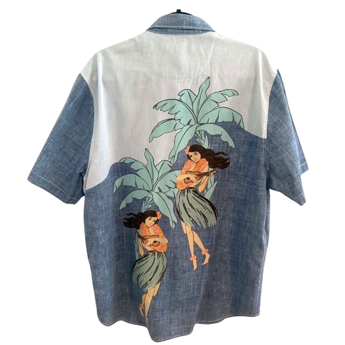 Tommy Bahama Island Scene Cotton Button-Up Men's Shirt L