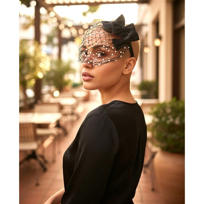 Vintage 1950s-60s Beaded Snood Hair Fascinator