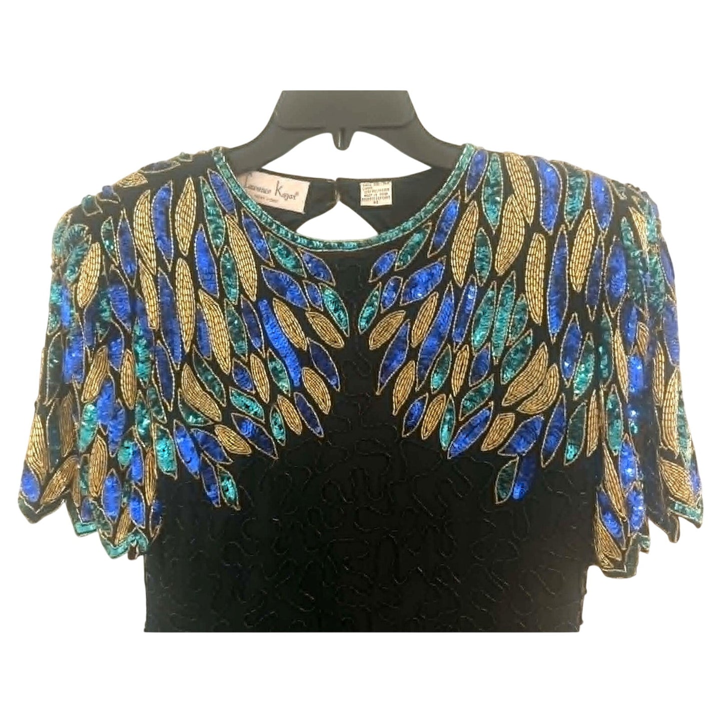 Vintage Laurence Kazar Silk Beaded Dress Size M