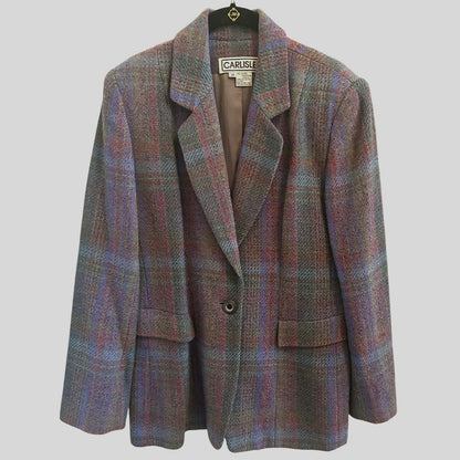 ONLY ONE!!! Vintage Carlisle Wool Tweed Blazer Jacket 10
