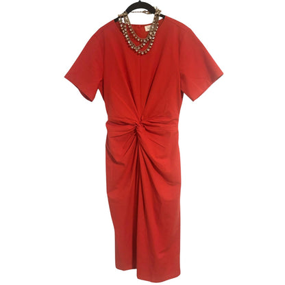 ONLY ONE!!! Böhmé Orange Knot-Front Midi Dress XS – Viscose Linen Blend