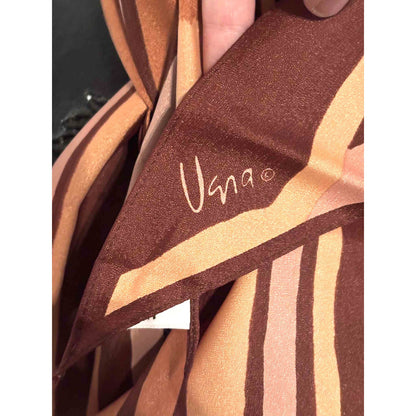 ONLY ONE!!! Vintage Signed Vera Neumann Signed Brown Orange Oblong Scarf