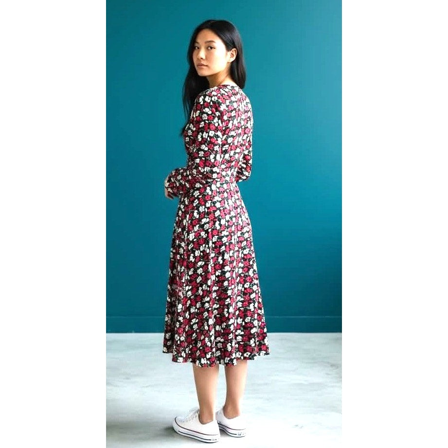 Brooks Brothers Faux Wrap Floral Dress Size M