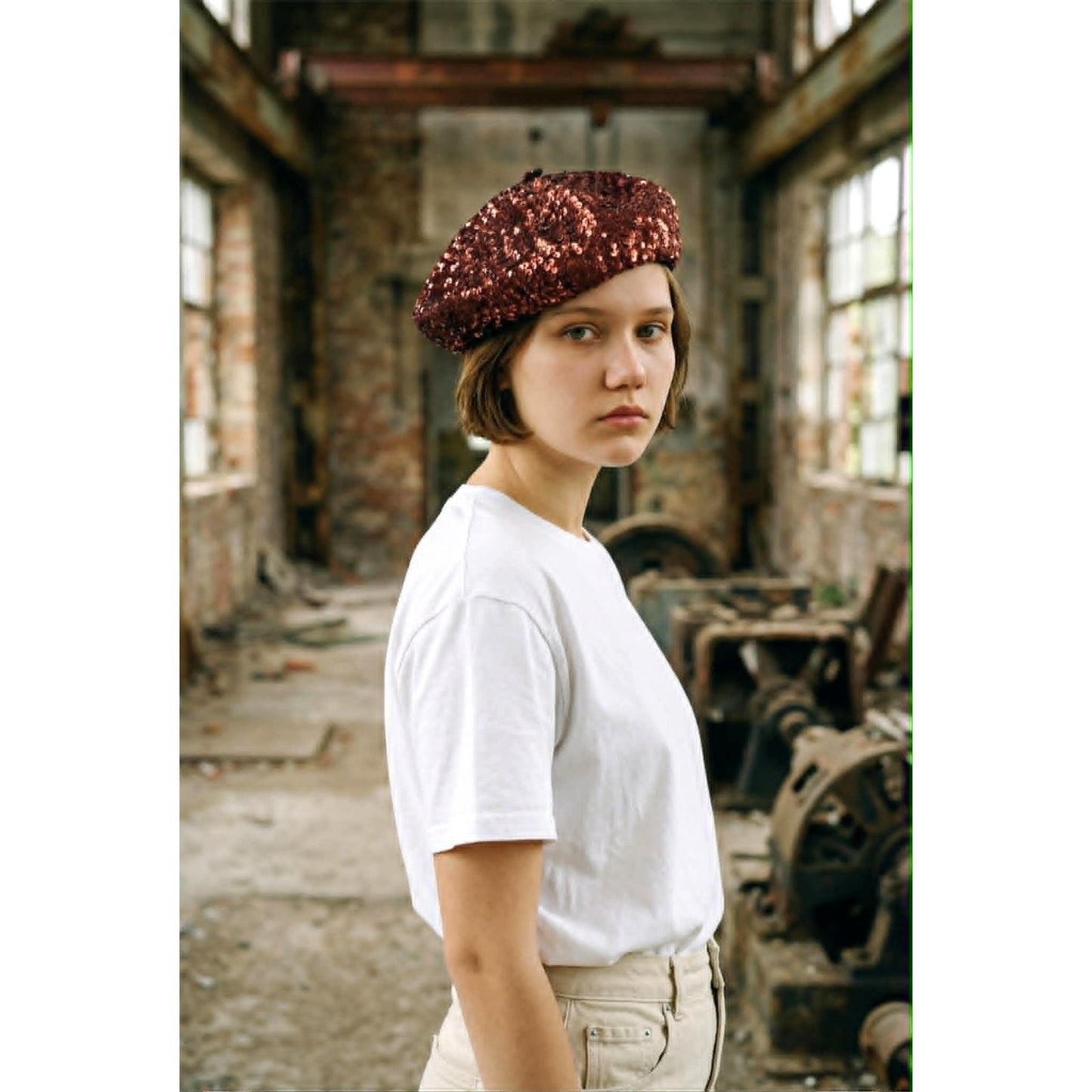 Vintage 1940s Sequin Beret by Raphael Weill White House San Francisco