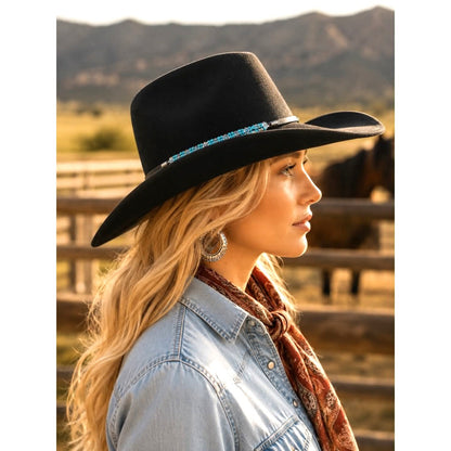 Renegade Headwear Black Western Hat Size L