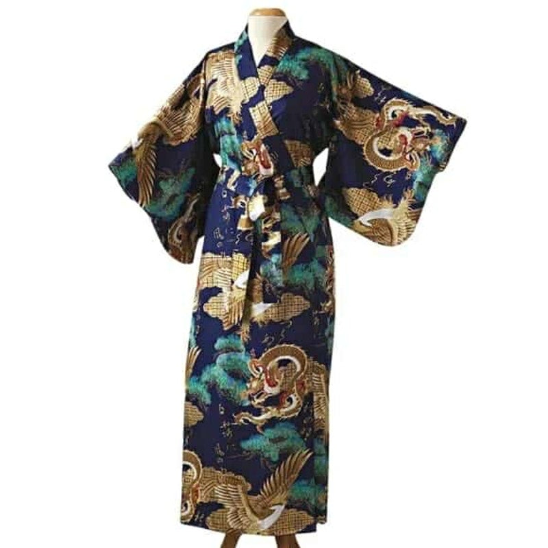 ONLY ONE!!! Vintage SMITHSONIAN Blue Japanese Kimono Robe Size XL