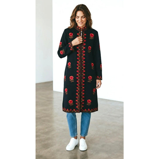 Take Two Embroidered Floral Duster Jacket ~ Size L