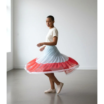 ONLY ONE!!! Vintage 1950s Gladmate Layered Slip Skirt Lace Trim ~ Size M