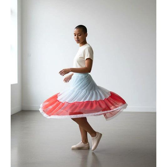 ONLY ONE!!! Vintage 1950s Gladmate Layered Slip Skirt Lace Trim ~ Size M