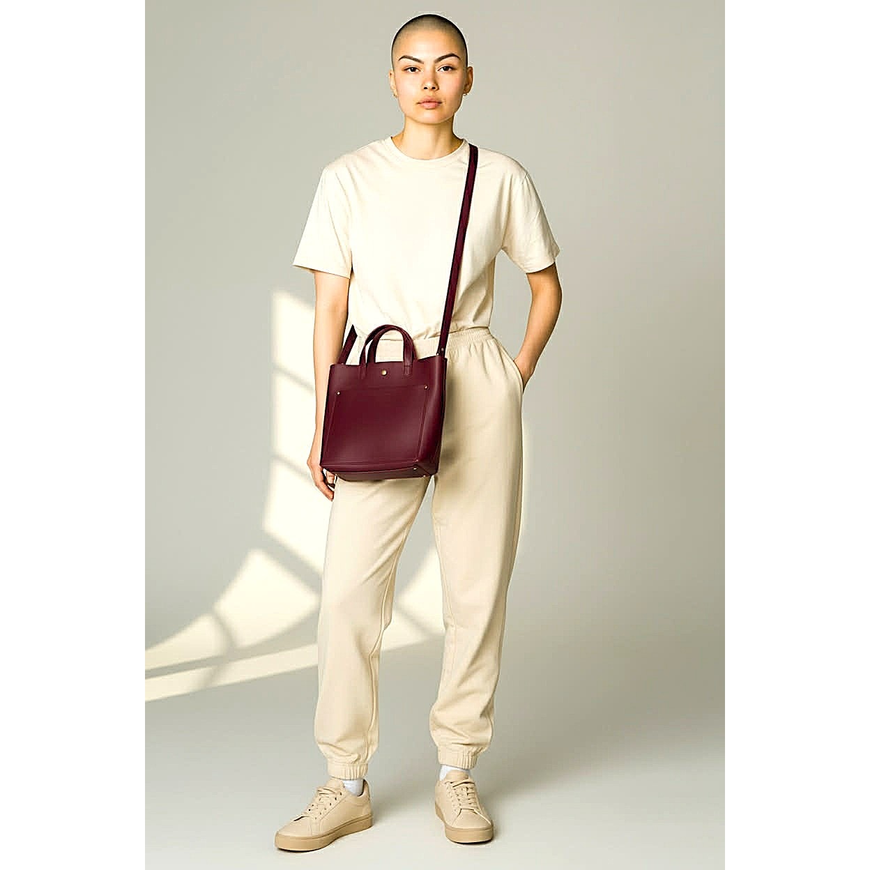 ONLY ONE!!! Portland Leather Goods Mini Tote Crossbody in Deep Red