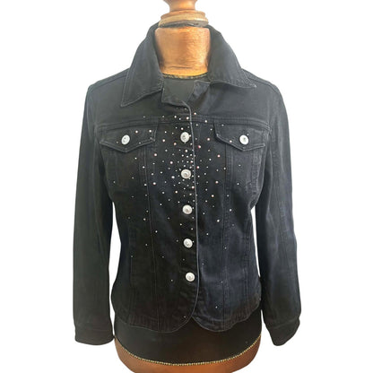 Christine Alexander Black Denim Jacket w/Bling M