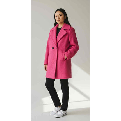 ONLY ONE!!! NVLT Textured Pink Boucle Coat Wool Winter Coat ~ Sz M