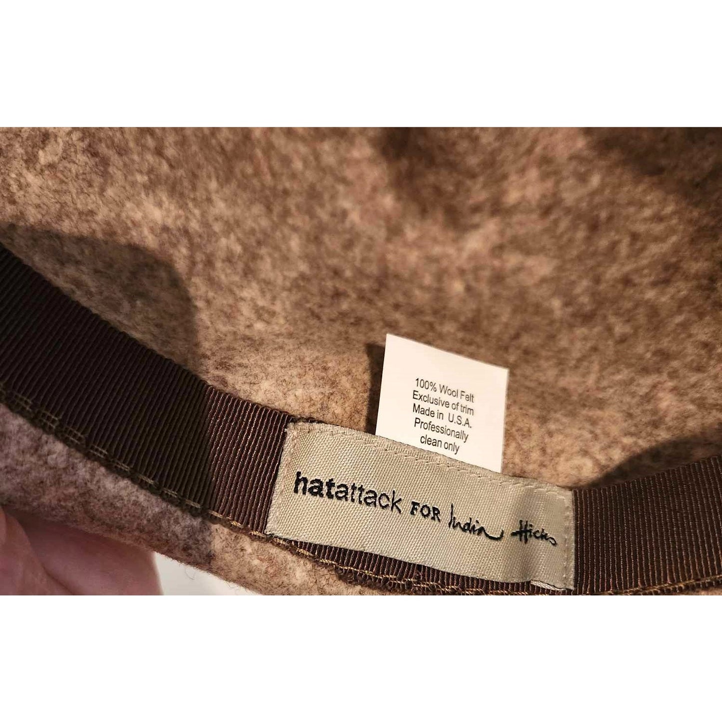 ONLY ONE!!! Hatattack for India Hicks 100% Wool Soft Brown Hat