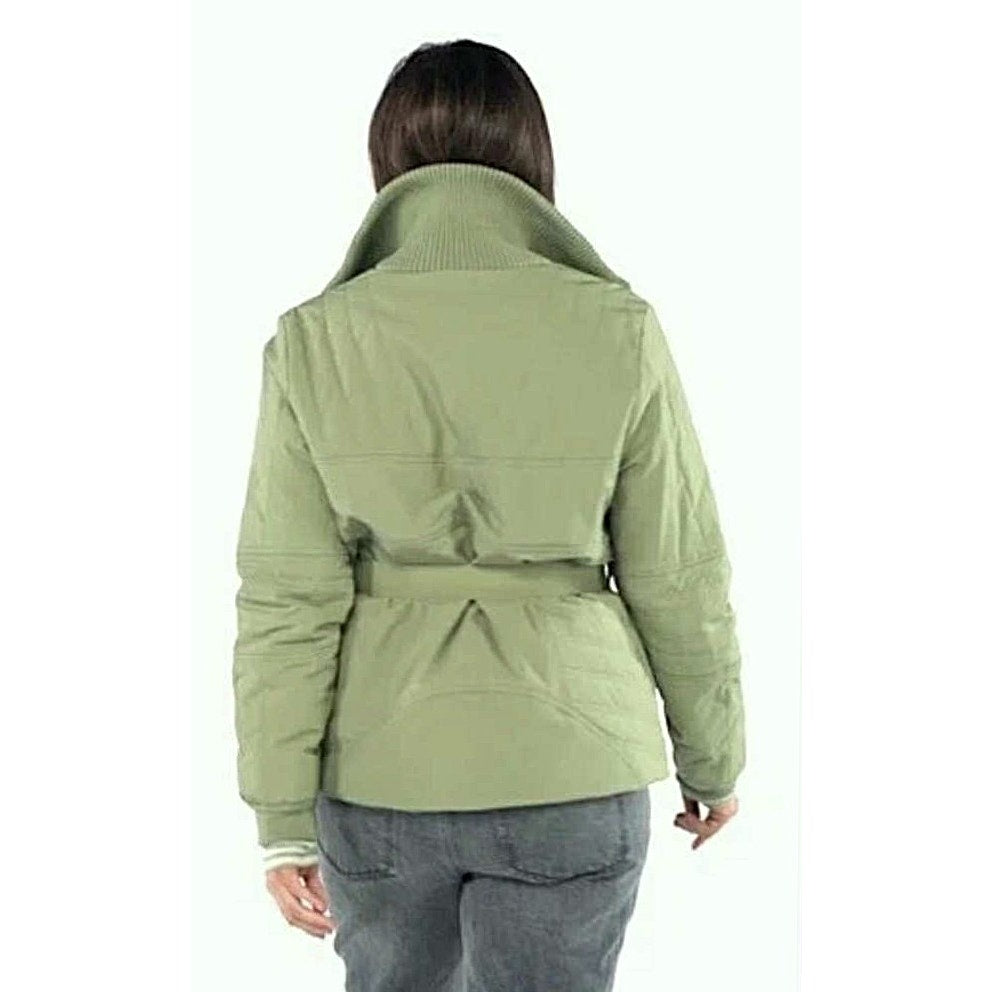 cabi Lift Belted Puffer Jacket | Sage Green | Curated Classic