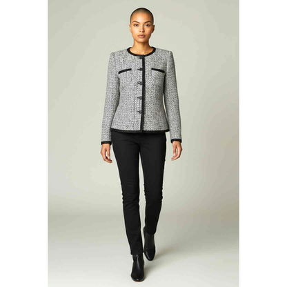 Armani Collezioni Single-Breasted Multicolor Tweed Jacket US 10 IT 46