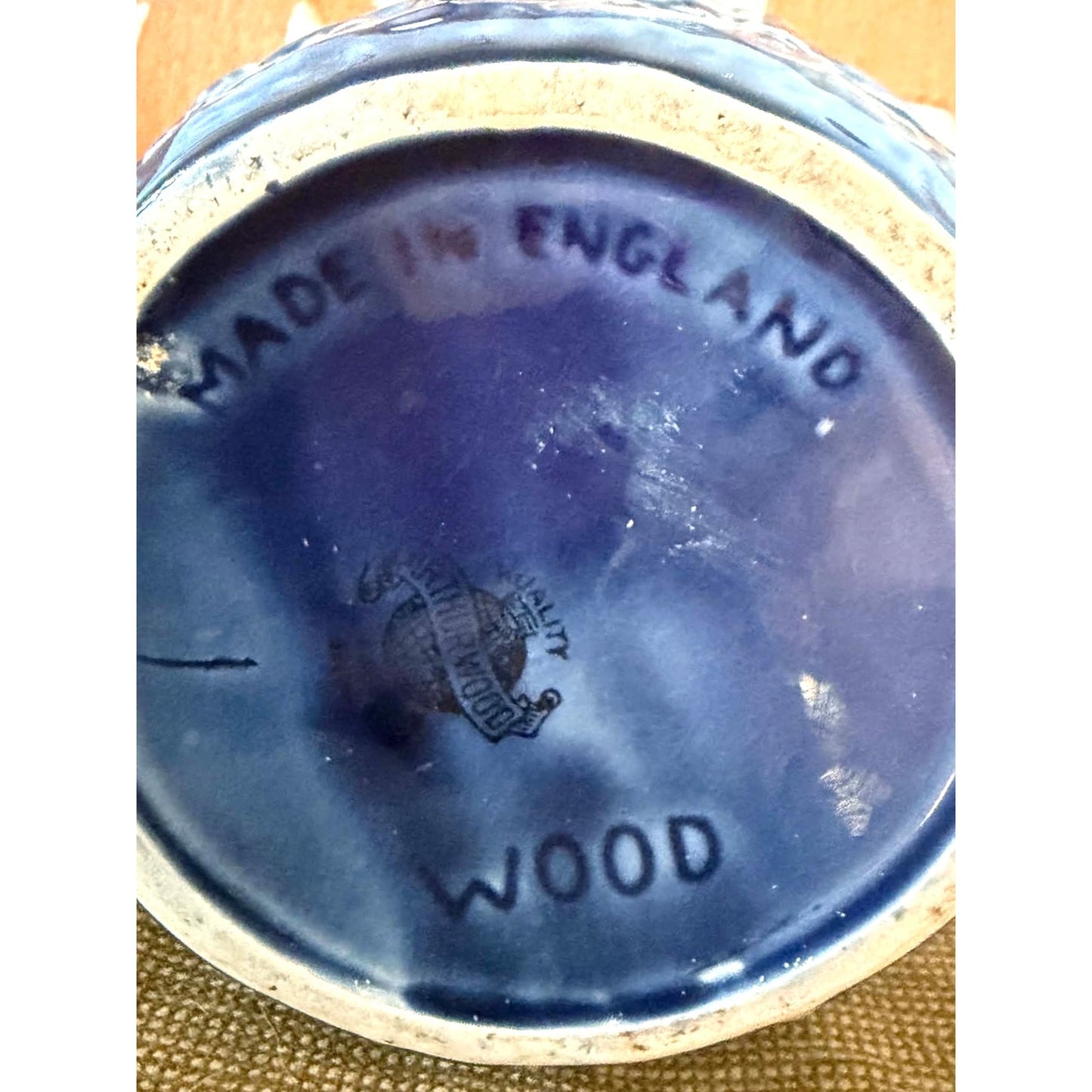 Vintage Arthur Wood Blue Majolica Pitcher | Made in England