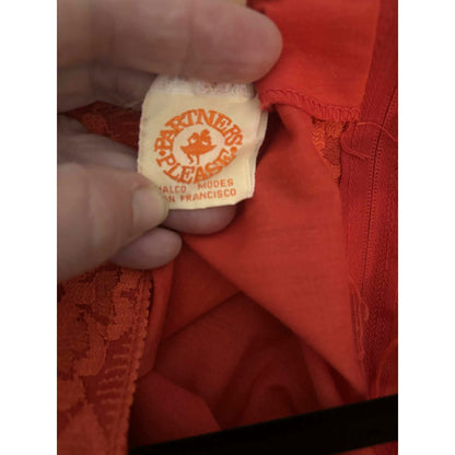 ONLY ONE!!! Vintage 1970s Partners Please Red Square Dance Dress ~ Size 14