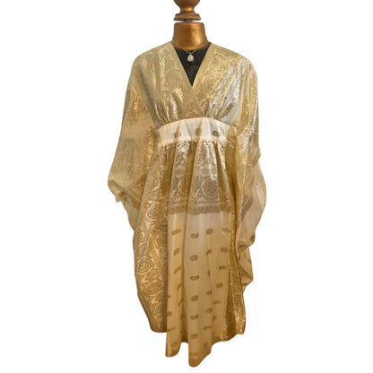 Vintage 1970s Gold Metallic Caftan