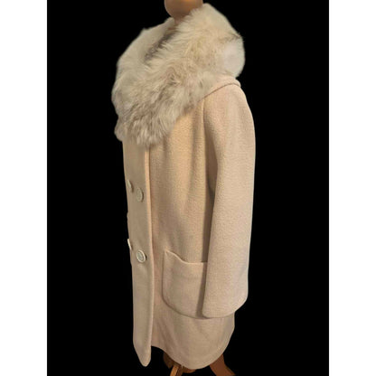 ONLY ONE!!! Vintage 1960s Madigans Wool Coat w/Removable Real Fur Collar