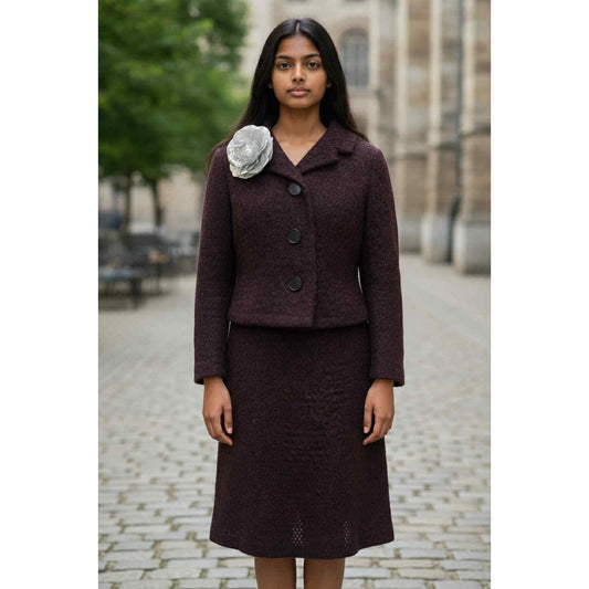 ONLY ONE!!! Vintage 1950s Christian Dior New York Mohair Skirt Suit ~ USA Plum 12