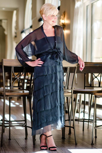 Elisa Silk Ruffle Skirt – Versatile One-Size Made in Italy
