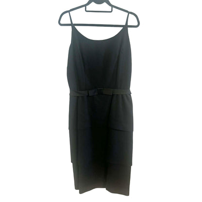 Vintage 1960s Alfred Werber St Louis Black Tiered Crepe Dress