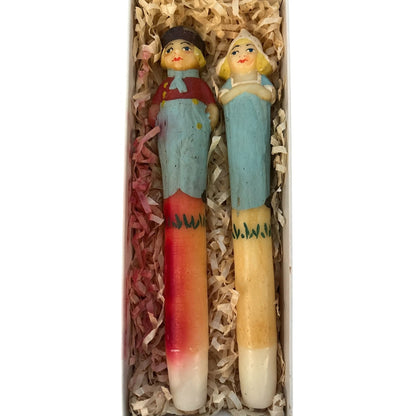Rare Dutch Folk Art Candles | Hand-Painted by Colonial Candle Co.