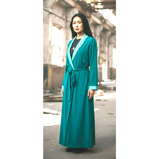 Vintage Vanity Fair Teal Velour Robe