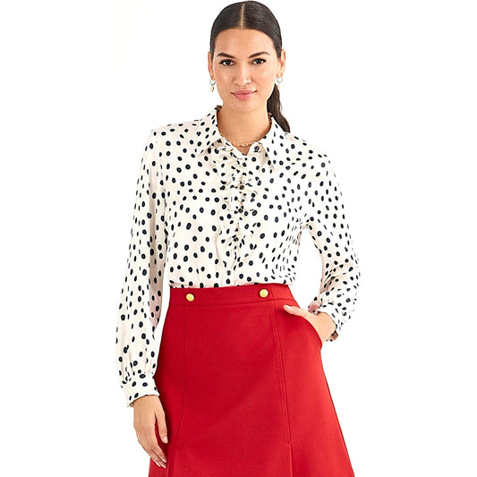 cabi Charming Satin Button-Front Blouse | Curated Classic