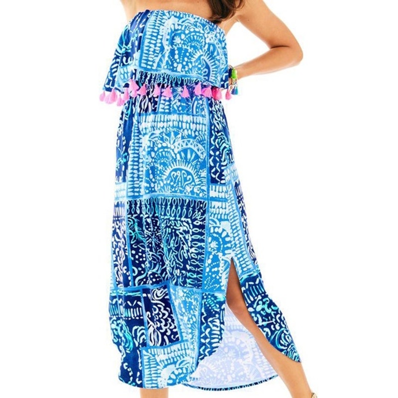 Lilly Pulitzer Meridian Midi Deep Indigo Leied Back Dress ~ Size XS
