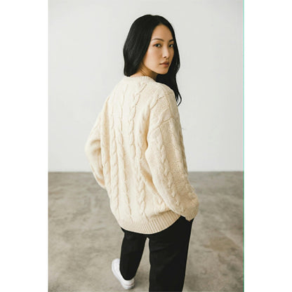Vintage Benetton Shetland Wool Cable Knit Sweater