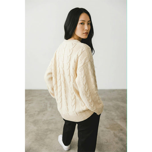 Vintage Benetton Shetland Wool Cable Knit Sweater