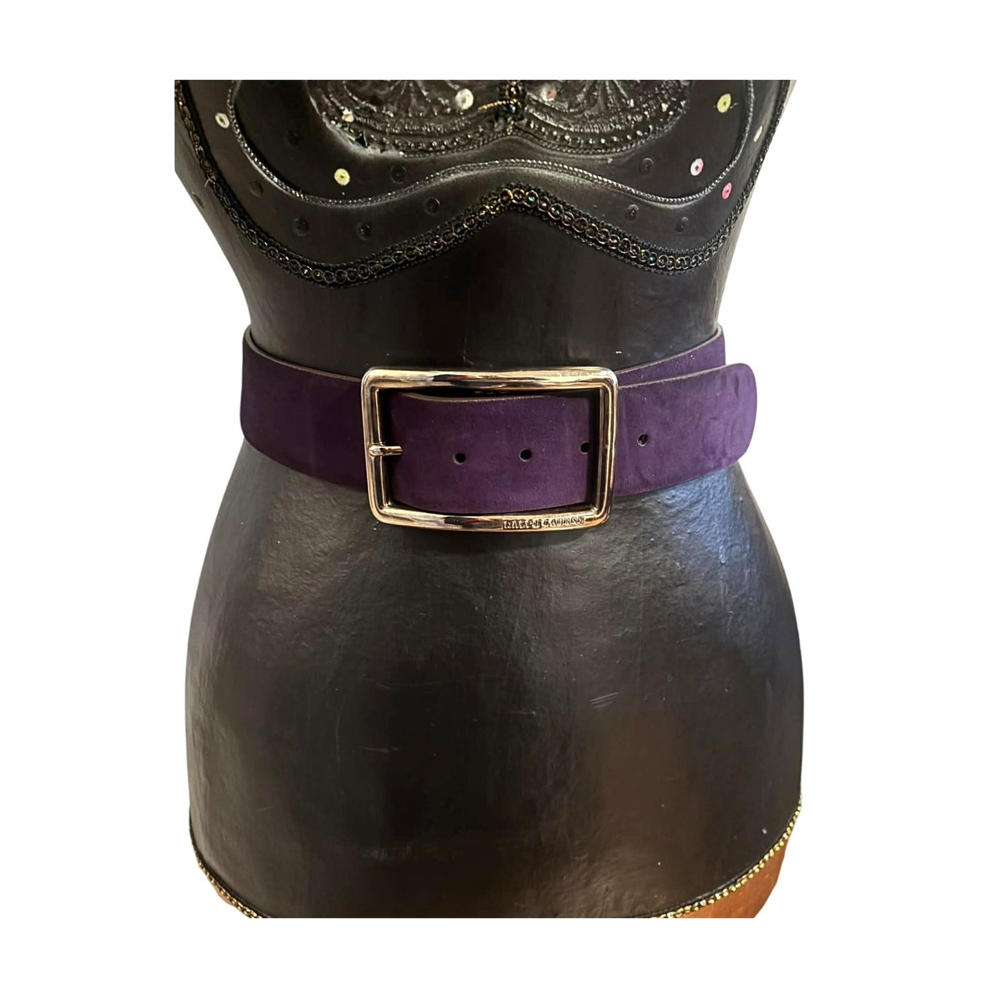 Vintage Ralph Lauren Plum Suede Belt | Made in Italy