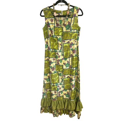 Vintage 1970s Hawaiian Maxi Dress ~ Size M