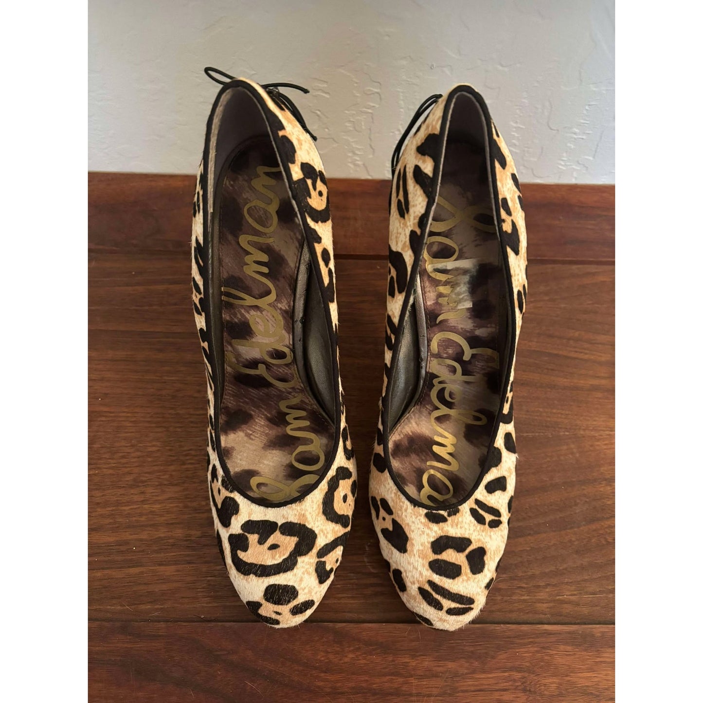 ONLY ONE!!! Sam Edelman “Evan” Leopard Calf Hair Lace-Up Spike Heels – Size 9M