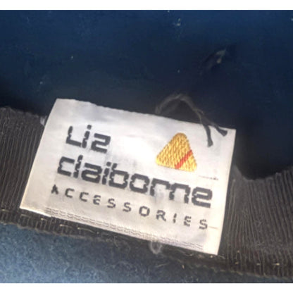 Vintage 80s Liz Claiborne Blue Wool Felt Pillbox Hat