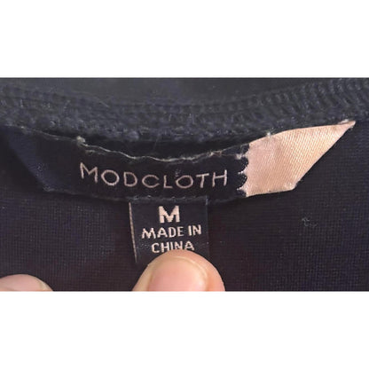 ModCloth Retro-Inspired Navy Fit & Flare Dress – Size M