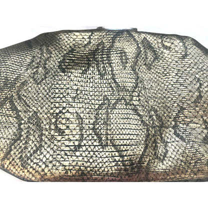 ONLY ONE!!! Vintage 80s Metallic Patchwork Faux Snakeskin Clutch Bag