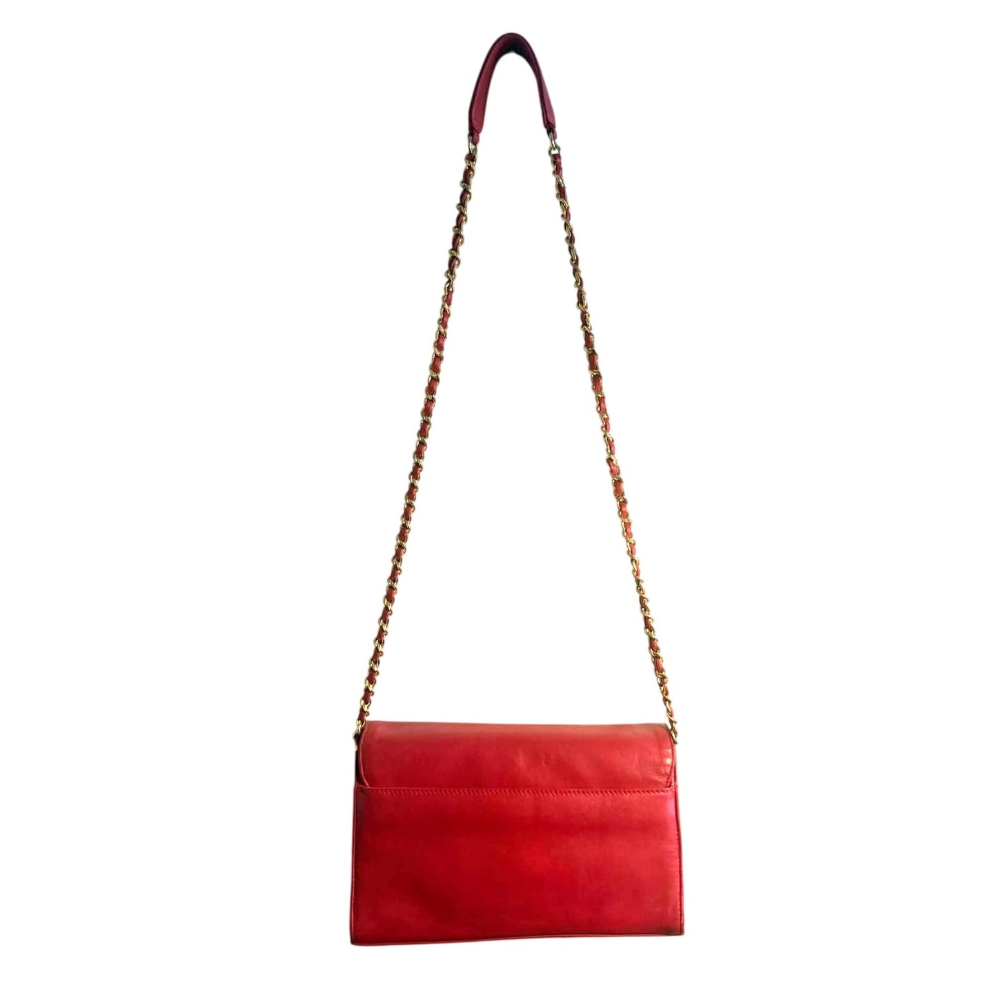 Vintage Lord & Taylor Red Leather Shoulder Bag