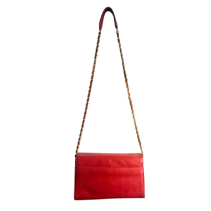 Vintage Lord & Taylor Red Leather Shoulder Bag